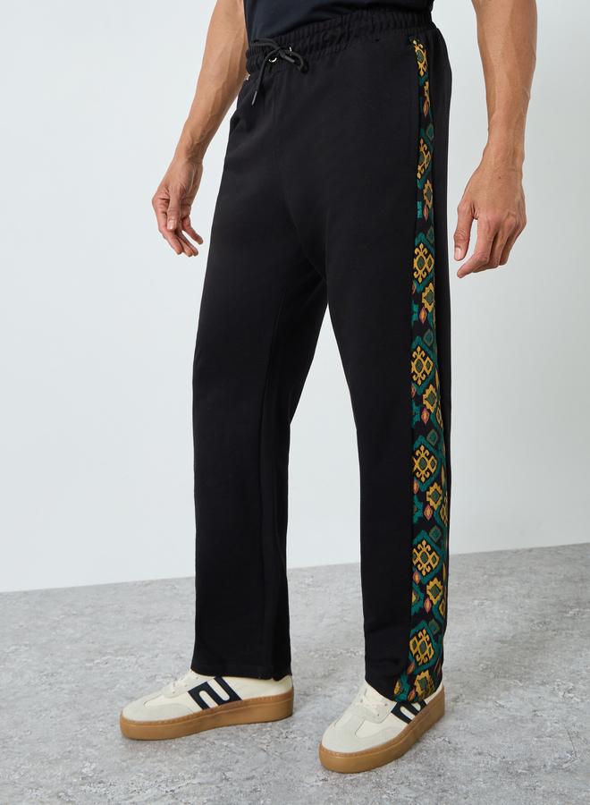 Styli Men Black Printed Side Panel Joggers - Image 4